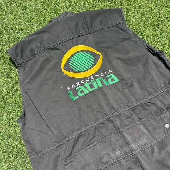 VTG 90s Latina TV Peru Black Outerwear Vest - Picture 2 of 6
